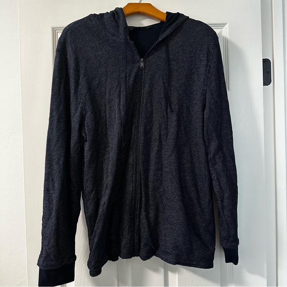 Vince Navy Blue and white polka dots zipper jacket size XL - Picture 1 of 4